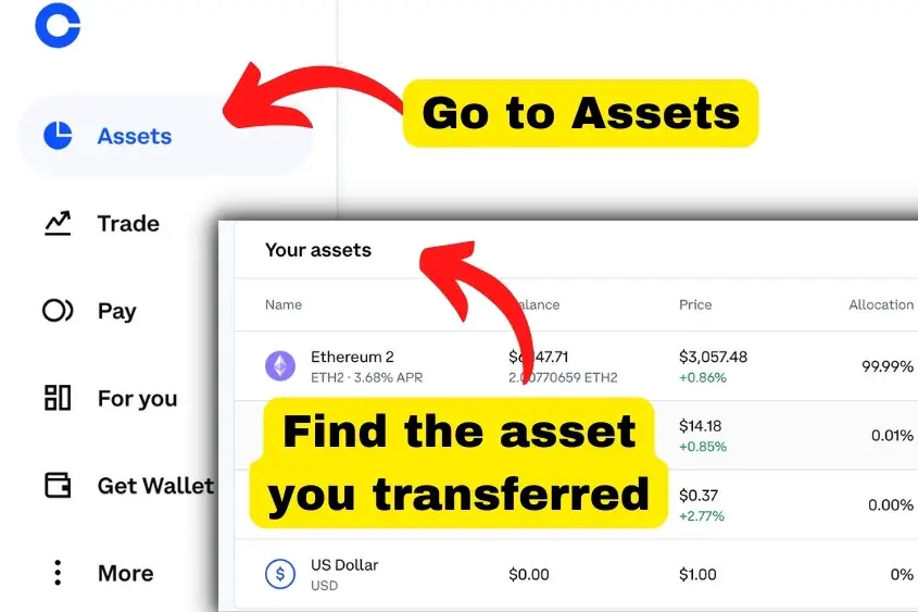 Metamask to Coinbase transfer