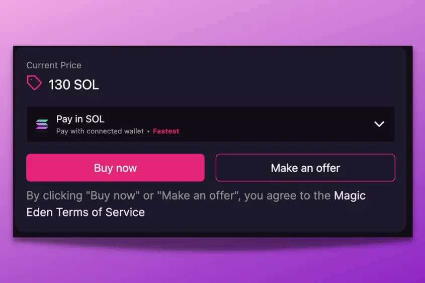 How to buy an NFT on Magic Eden.