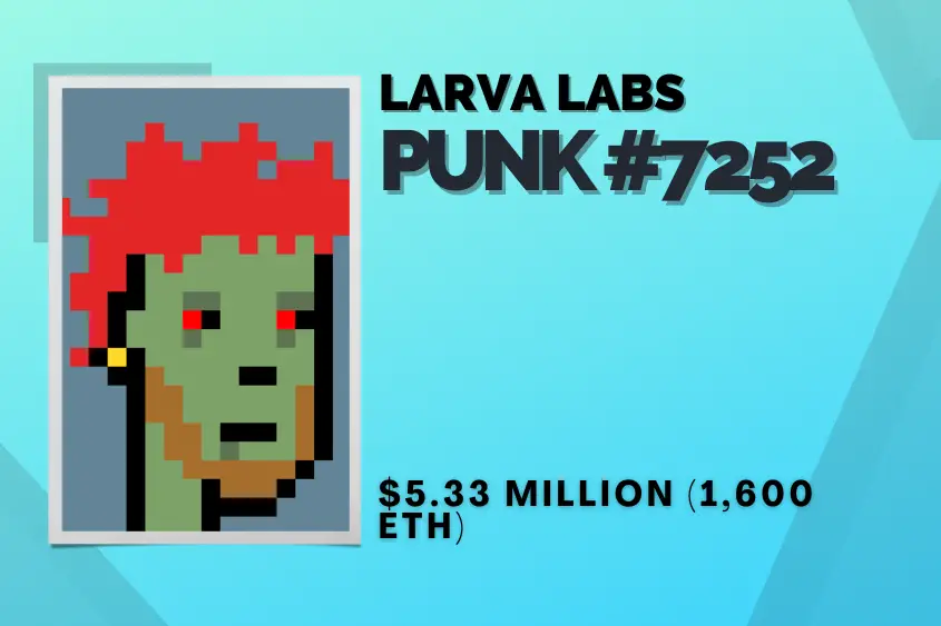 CryptoPunk #7252 is the 23rd most expensive NFT ever sold.