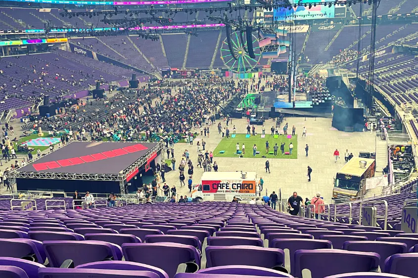 Overlooking the VeecCon web3 conference at the US Bank Stadium