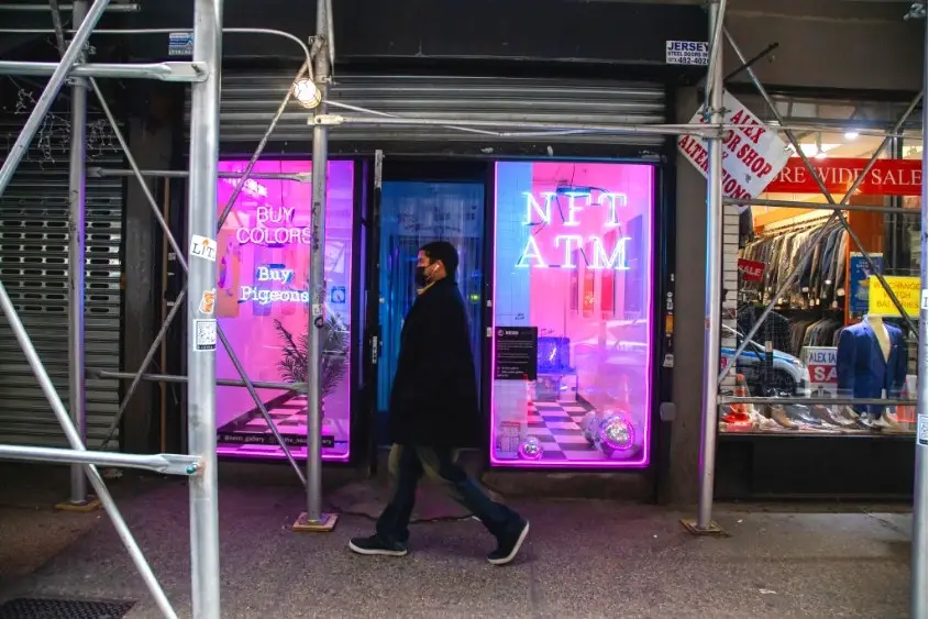 What's an NFT? An NFT vending machine outside on the street in New York.