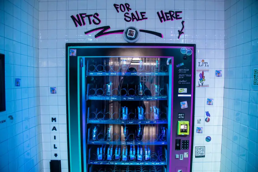 NFT art vending machine where you can buy real NFTs.