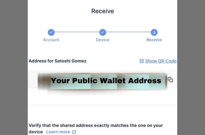 Public wallet address on Ledger Live