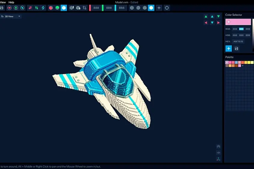 Building a spacecraft in the metaverse using the VoxEdit tool