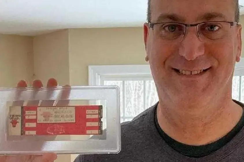 NFT collectibles are like real life collectibles. Mike Cole holding a Michael Jordan ticket he bought for $400 thousand.