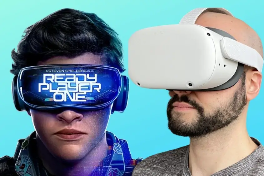 Ready Player One VR googles compared to the Oculus Meta Quest.