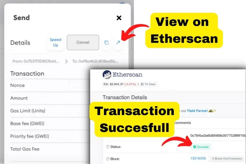 can you send crypto from coinbase to metamask