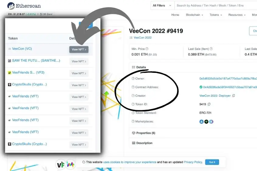 Prove NFT ownership using the data found on the blockchain.