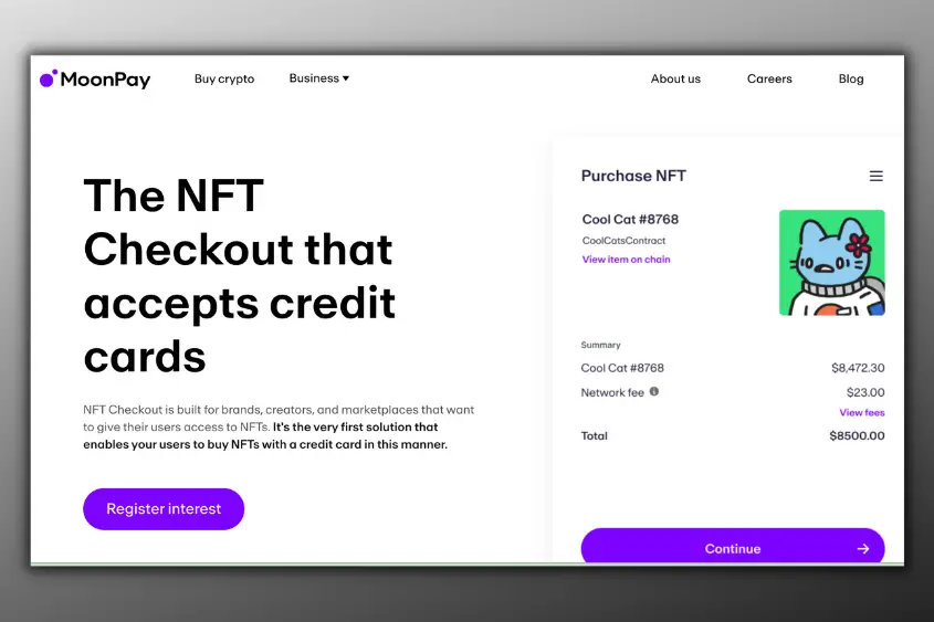 You can buy NFTs without cryptocurrency by using a platform such as Moonpay.