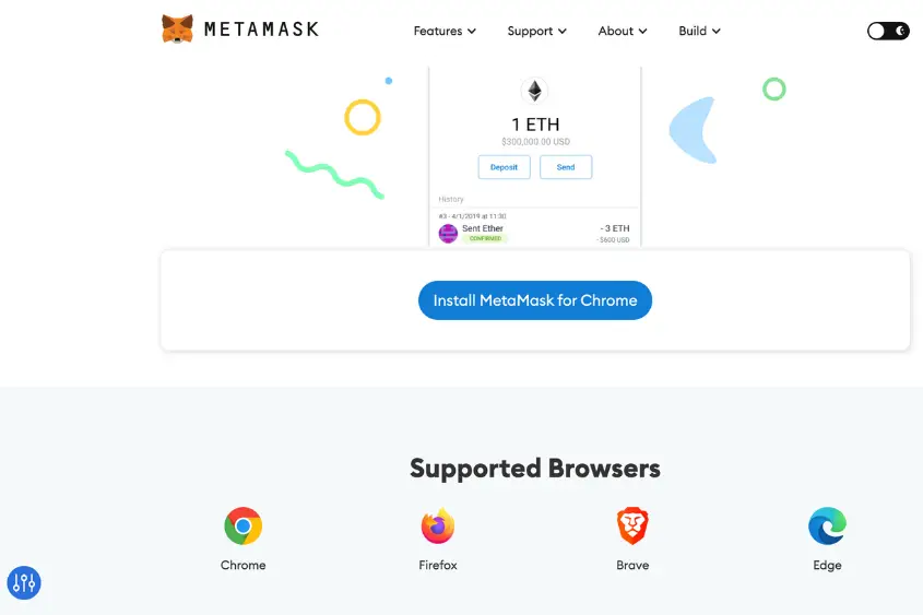 Metamask is best known as the OG software wallet. With over 22 million users, there’s no doubt that Metamask is trusted by many.