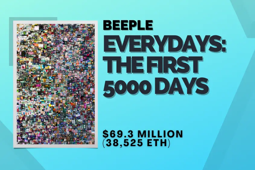 Beeple, Everydays: The First 5000 Days is the most expensive NFT ever sold on its own.