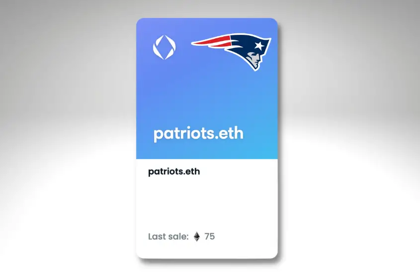 New England Patriots bought Patriots.eth for $99,000. Now they literally own their brand name. 