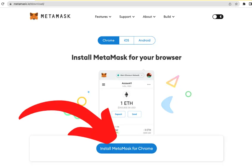 Install Metamask on your chrome browser