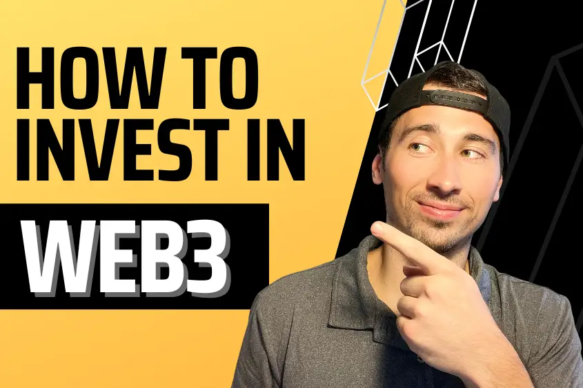 Picture of me pointing at the words how to invest in Web3