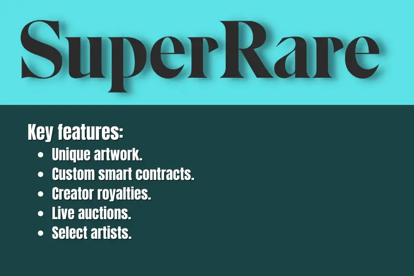 SuperRare NFT marketplace features