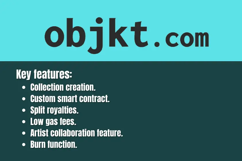 Objkt NFT marketplace features