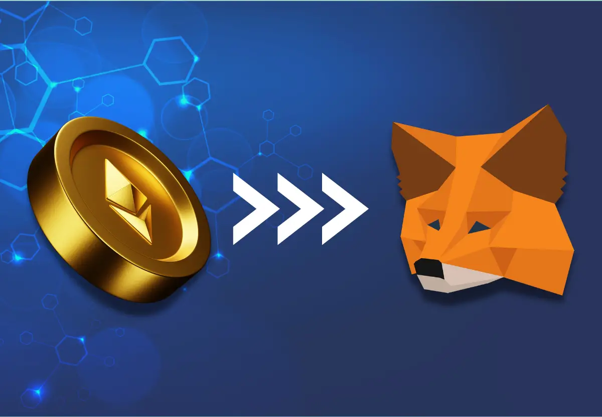 Ethereum coin and Metamask logo