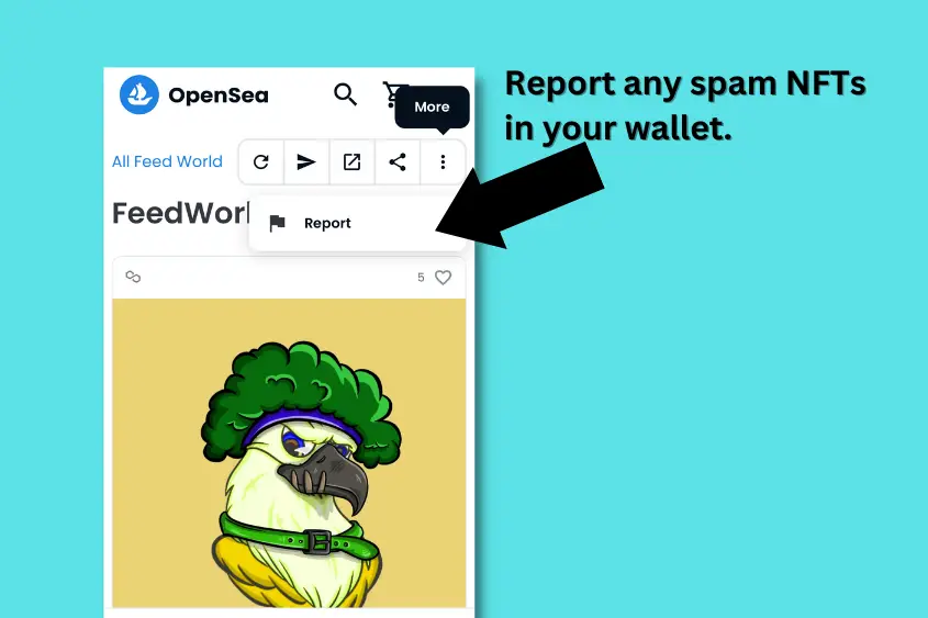 Reporting a spam NFT on Opensea