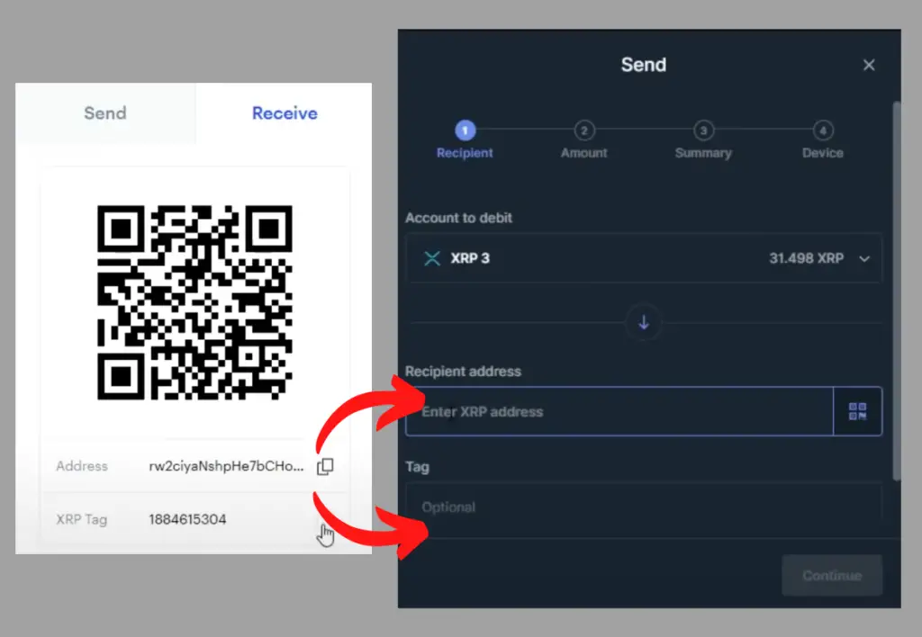 Coinbase address pasting into the Ledger Live app
