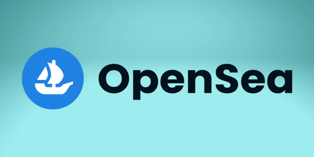 Opensea logo on a blue background.