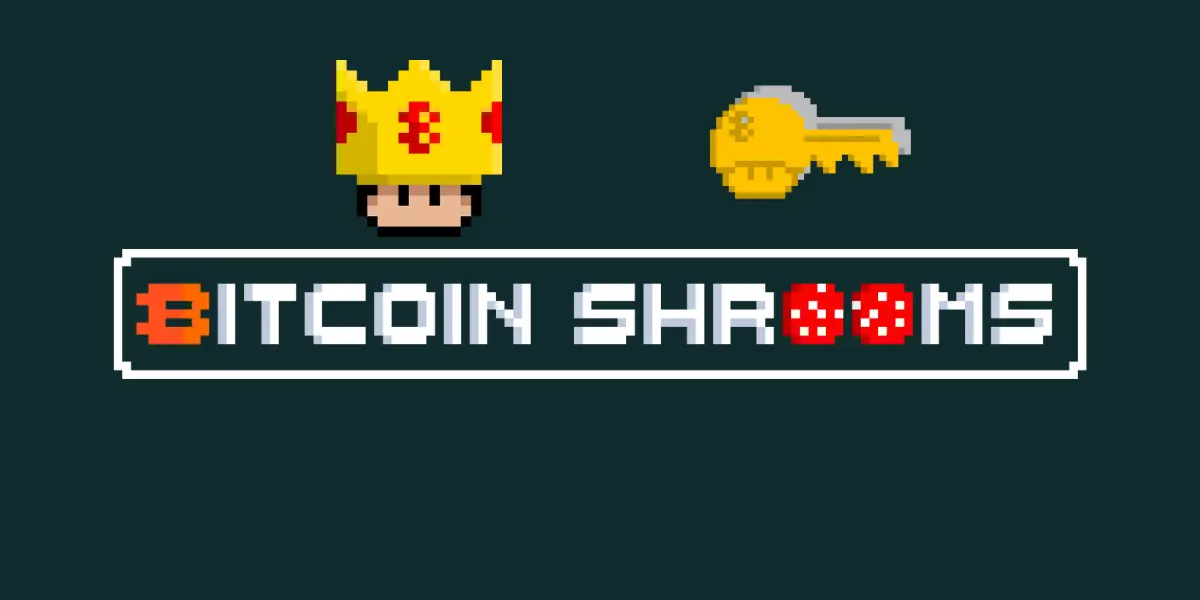 Bitcoin Shrooms logo and shroom NFTs.