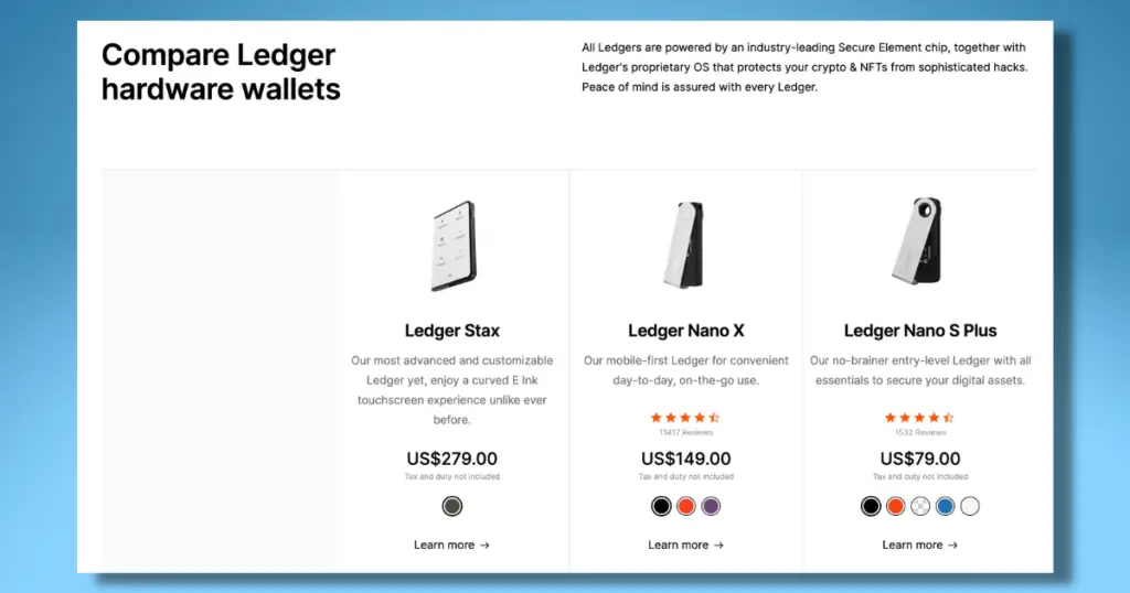 To secure NFTs using a Ledger Hardware Wallet, first you'll need a wallet.