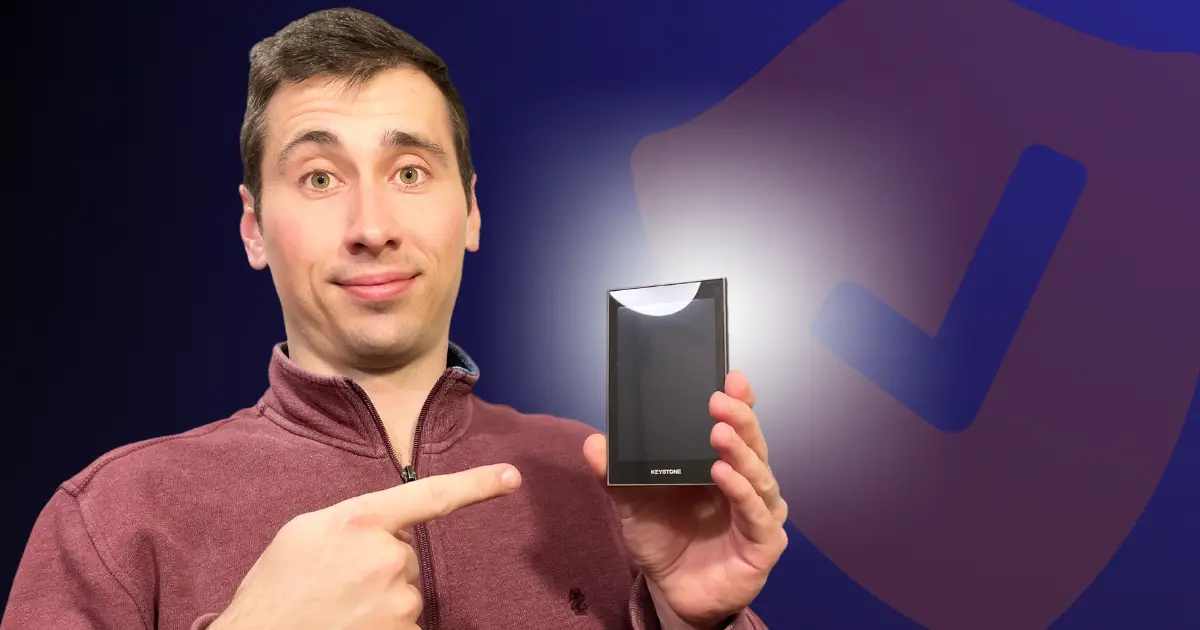 Me holding an air-gapped hardware wallet.